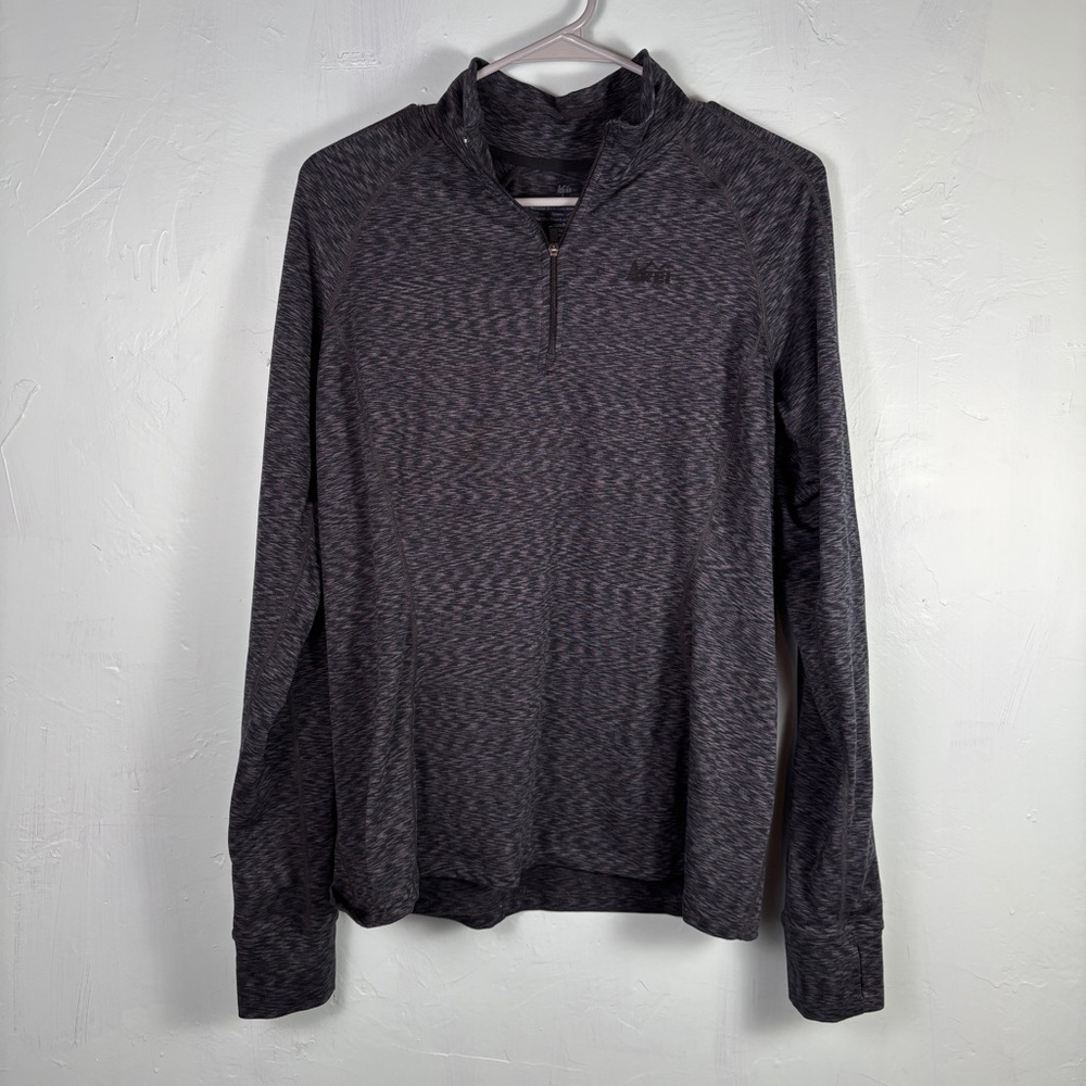 REI Gray Quarter-Zip Pullover